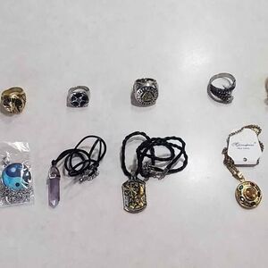 Lot of 11 New Goth, Biker, Emo, Costume Type Jewelry